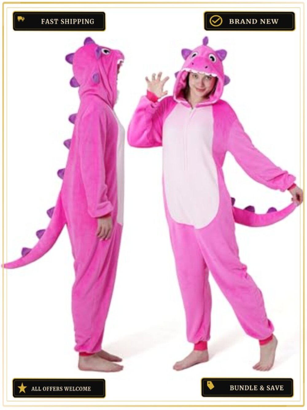 Plush Animal Onesie Cosplay Costume One-Piece Pajamas